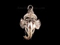 PA225 Pendentif Argent Massif Ganesh, Le dieu hindou à la tête d'éléphant