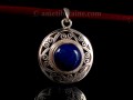 PA268 Pendentif Tibétain Argent Massif Lapis Lazuli
