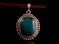 PA269 Pendentif Tibétain Argent Massif Turquoise