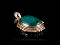 PA269 Pendentif Tibétain Argent Massif Turquoise