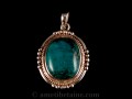 PA269 Pendentif Tibétain Argent Massif Turquoise