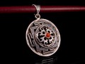 PA306 Pendentif Argent Massif Mandala Corail