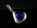 PA335 Pendentif Tibétain Argent Massif Lapis Lazuli