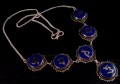 CA02 Collier Tibétain Argent Massif Lapis Lazuli Mantra Bouddhiste