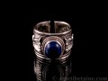 BA146 Bague Tibétaine Argent Massif Lapis Lazuli