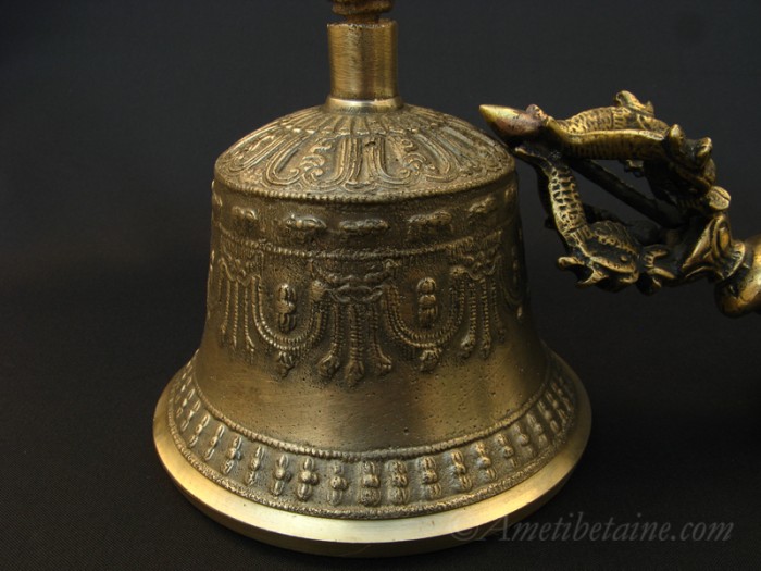 Cloche Tibétaine bronze avec dorje