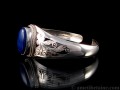 BRA44 Bracelet Tibétain Argent Massif Lapis Lazuli