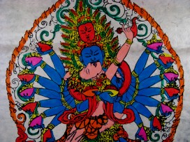AF14 Affiche Tibétaine Papier Népalais Le Mahakala