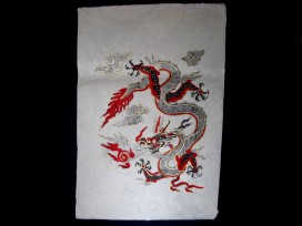 AF18 Affiche Tibétaine Papier Népalais Dragon