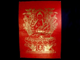 AF26 Affiche Tibétaine Papier Népalais Bouddha