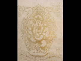 AF51 Affiche Tibétaine Papier Népalais Ganesh Dieu Hindou