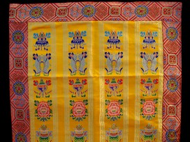 BB49 Rideau de Porte Tibétain / Tenture Tibétaine Signes Auspicieux du Bouddhisme