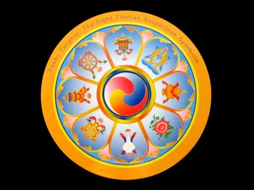 DDD71 Magnet Tibétain Signes Auspicieux du Bouddhisme