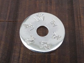 PA396 Pendentif Argent Massif Mantra Tibétain