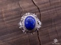 BA258 Bague Tibétaine Argent Massif Lapis Lazuli. Taille 57