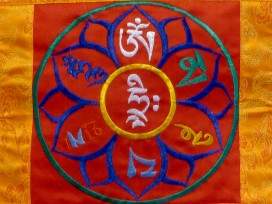 BB81 Bannière Tibétaine Mantra Om Mani Padme Hum