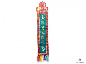BB78 Bannière Tibétaine Mantra Om Mani Padme Hum