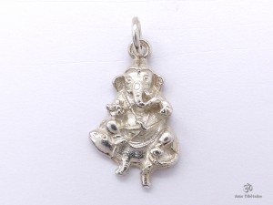 PA90 Pendentif Argent Massif Ganesh, Le dieu hindou à la tête d'éléphant