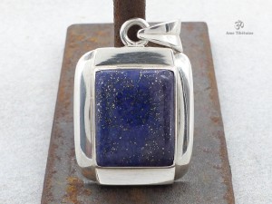 PA317 Pendentif Tibétain Argent Massif Lapis Lazuli