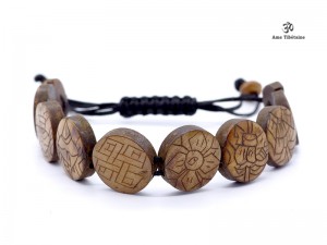 BRD377 Bracelet Tibétain Signes Auspicieux Petit Poignet