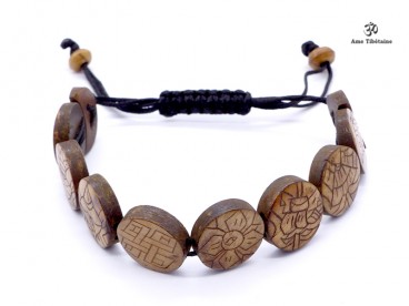BRD377 Bracelet Tibétain Signes Auspicieux Petit Poignet