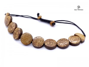 BRD377 Bracelet Tibétain Signes Auspicieux Petit Poignet