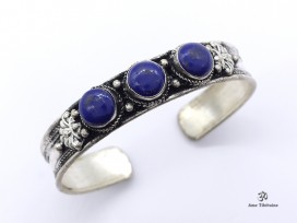 BRD352 Bracelet Tibétain Métal Argenté