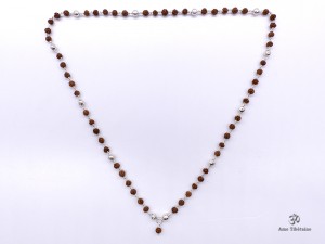 CA08 Collier Tibétain Argent Massif Perle de Rudraksha