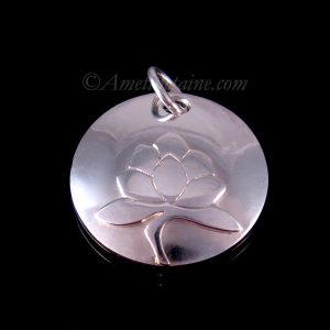 PA164 Pendentif Argent Massif Fleur de Lotus – Image 2