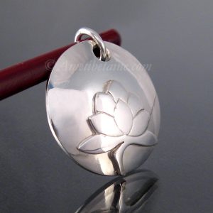 PA164 Pendentif Argent Massif Fleur de Lotus – Image 4