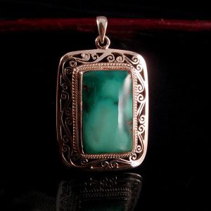 PA172 Pendentif Tibétain Argent Massif Turquoise – Image 4