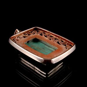 PA172 Pendentif Tibétain Argent Massif Turquoise – Image 7