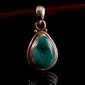 PA175 Pendentif Tibétain Argent Massif Turquoise – Image 3