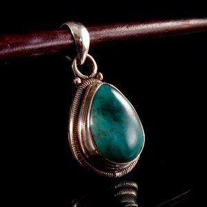 PA175 Pendentif Tibétain Argent Massif Turquoise – Image 4