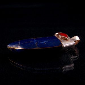 PA180 Pendentif Tibétain Argent Massif Lapis Lazuli – Image 6