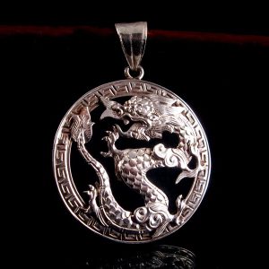 PA181 Pendentif Tibétain Argent Massif Dragon – Image 3