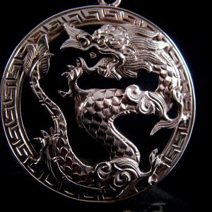 PA181 Pendentif Tibétain Argent Massif Dragon – Image 4