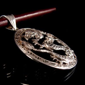 PA181 Pendentif Tibétain Argent Massif Dragon – Image 5