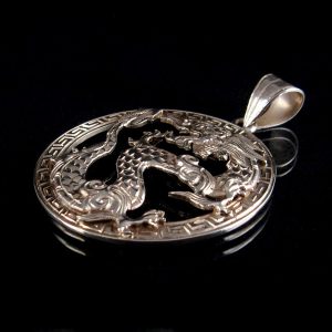 PA181 Pendentif Tibétain Argent Massif Dragon – Image 6