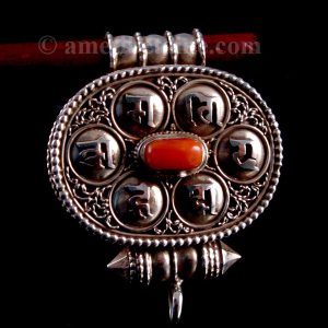 PA265 Pendentif Argent Massif Ghau Mantra Tibétain Om Mani Padme Hum – Image 9