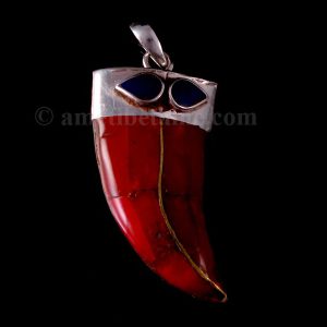 PA299 Pendentif Tibétain Argent Massif Corail – Image 2
