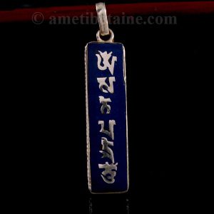 PA301 Pendentif Argent Massif Mantra Om Mani Padme Hum Lapis Lazuli – Image 2