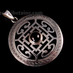 PA316 Pendentif Argent Massif Mandala Grenat – Image 6