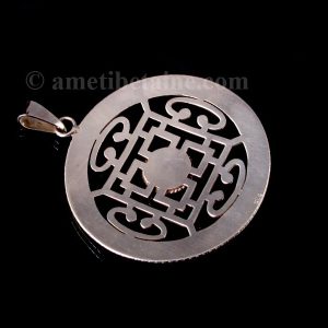 PA316 Pendentif Argent Massif Mandala Grenat – Image 7