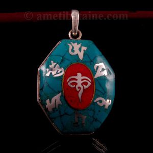 PA343 Pendentif Argent Massif Mantra Yeux de Bouddha – Image 2