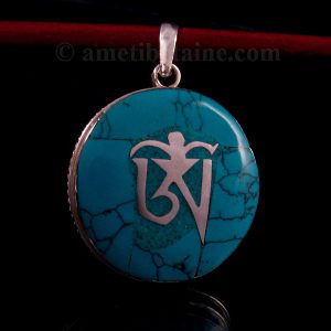 PA345 Pendentif Argent Massif Om Tibétain – Image 2