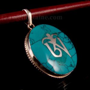 PA345 Pendentif Argent Massif Om Tibétain – Image 3