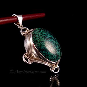 PA367 Pendentif Tibétain Argent Massif Turquoise – Image 5
