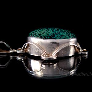 PA367 Pendentif Tibétain Argent Massif Turquoise – Image 6