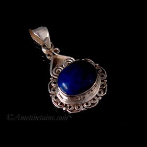 PA368 Pendentif Tibétain Argent Massif Lapis Lazuli – Image 5